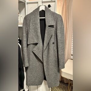 Allsaints Ellis Tia Gray Wool Coat
